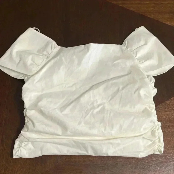 Zara white Ruched front crop top - Picture 4 of 9